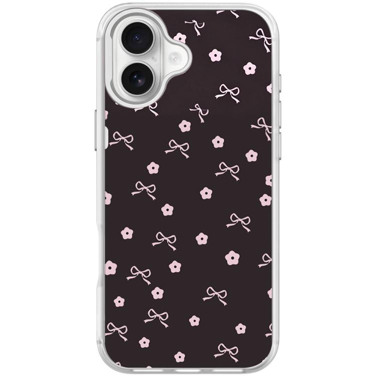 Bow Flower Pattern Magnetic Phone Case, For iPhone 16 Pro Max, For iPhone 16 Pro, For iPhone 16 Plus, For iPhone 16