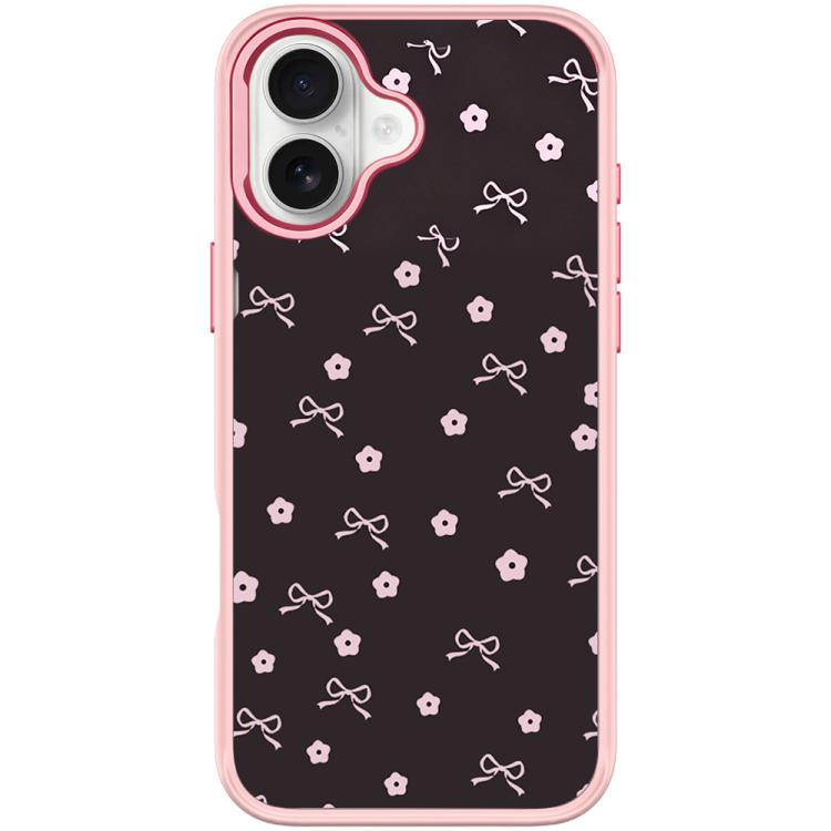 Bow Flower Pattern Magnetic Phone Case, For iPhone 16 Pro Max, For iPhone 16 Pro, For iPhone 16 Plus, For iPhone 16