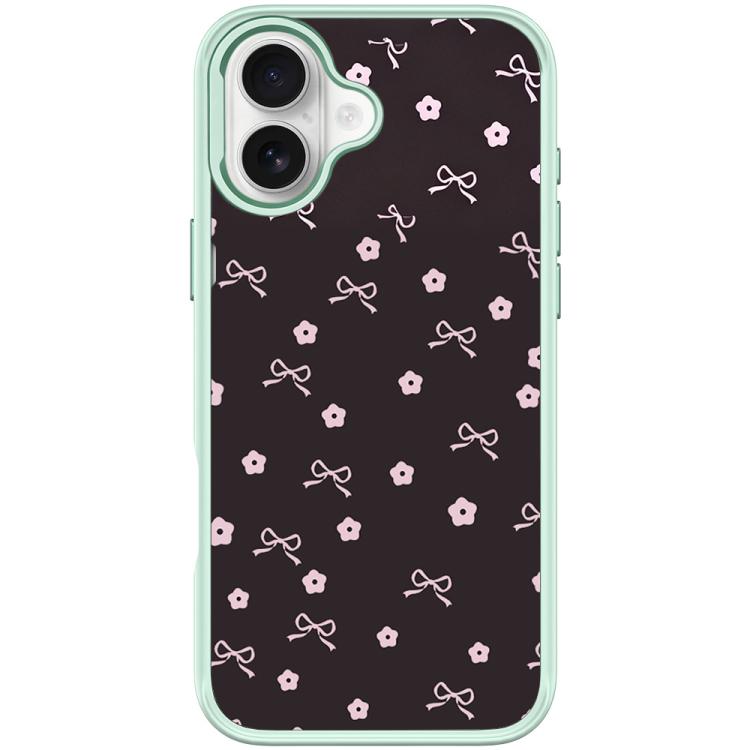 Bow Flower Pattern Magnetic Phone Case, For iPhone 16 Pro Max, For iPhone 16 Pro, For iPhone 16 Plus, For iPhone 16
