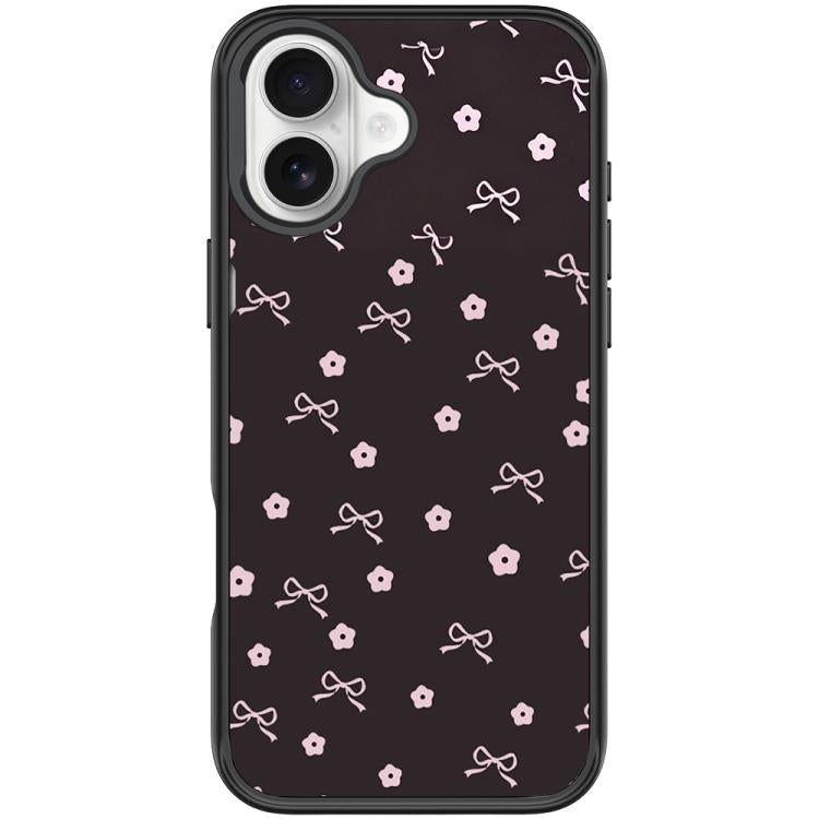 Bow Flower Pattern Magnetic Phone Case, For iPhone 16 Pro Max, For iPhone 16 Pro, For iPhone 16 Plus, For iPhone 16