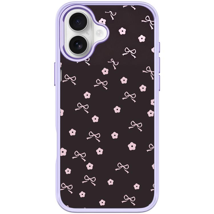 Bow Flower Pattern Magnetic Phone Case, For iPhone 16 Pro Max, For iPhone 16 Pro, For iPhone 16 Plus, For iPhone 16