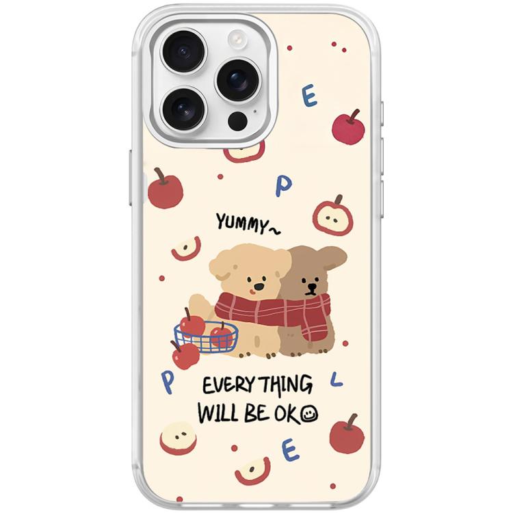 Apple Dog Pattern Magnetic Phone Case, For iPhone 15 Pro Max, For iPhone 15 Pro