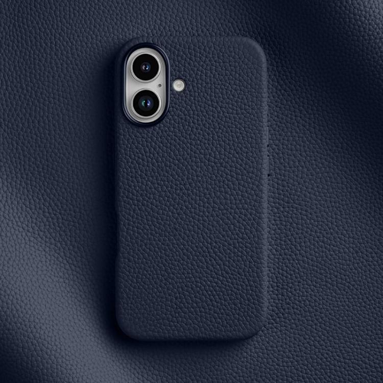 melkco Litchi Texture Magnetic Full Coverage Genuine Leather Phone Case, For iPhone 16