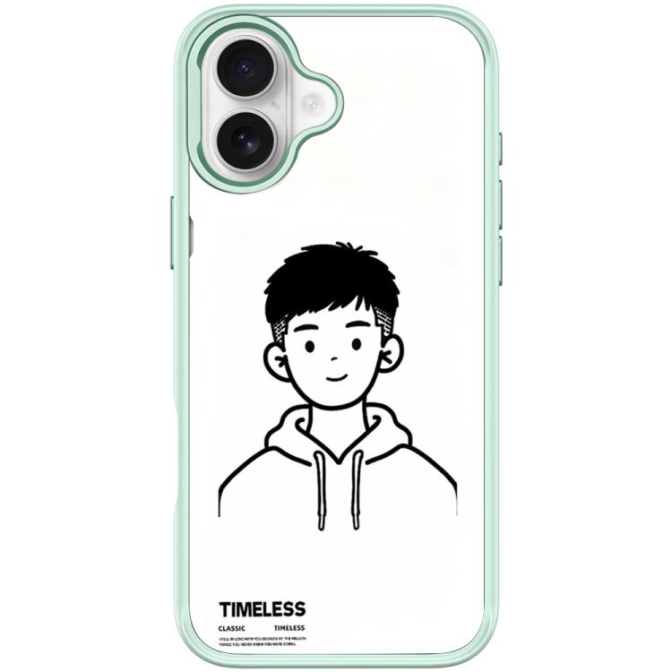Sketch Hooded Boy Pattern Magnetic Phone Case, For iPhone 16 Pro Max, For iPhone 16 Pro, For iPhone 16 Plus, For iPhone 16