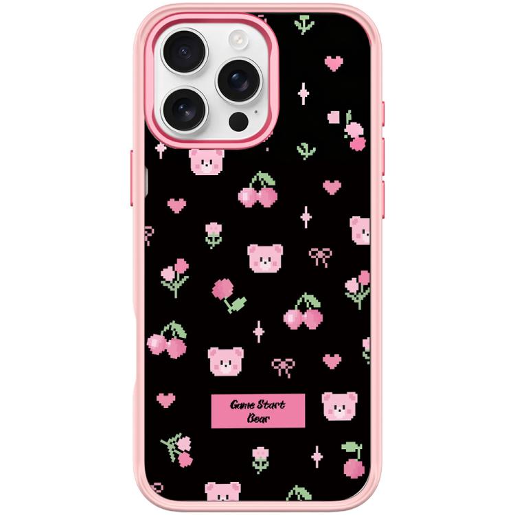 Cherry Pattern Magnetic Phone Case, For iPhone 16 Pro Max, For iPhone 16 Pro, For iPhone 16 Plus, For iPhone 16