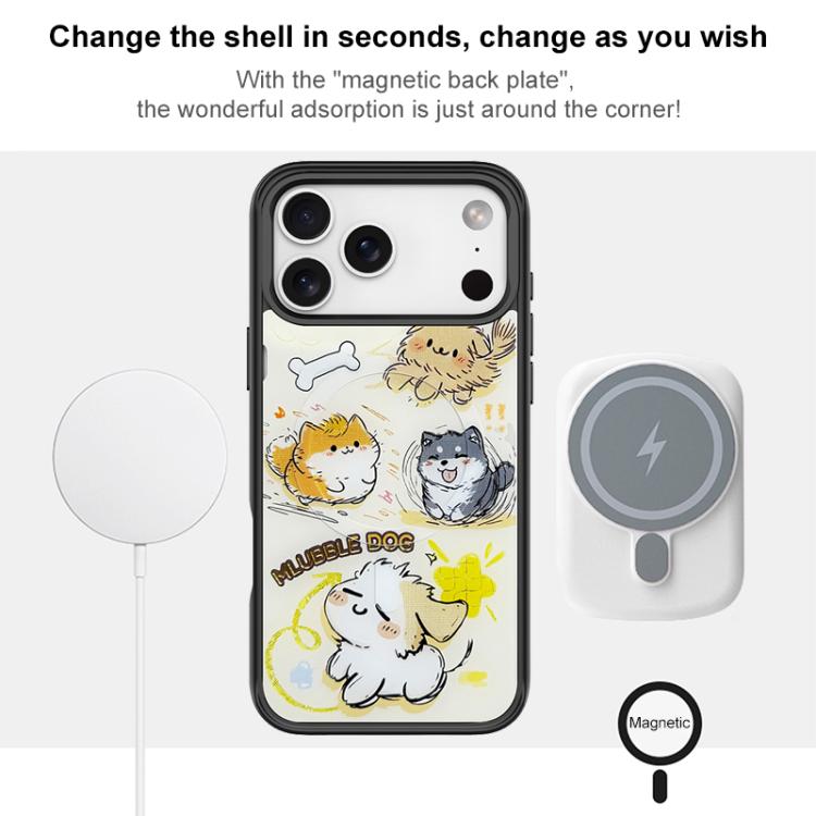 Adorable Whirlwind Dog Pattern Magnetic Phone Case, For iPhone 17 Pro Max, For iPhone 17 Pro, For iPhone 17, For iPhone Air