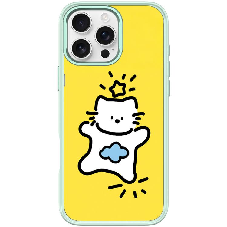 Adorable Stars Cloud Cat Pattern Magnetic Phone Case, For iPhone 16 Pro Max, For iPhone 16 Pro, For iPhone 16 Plus, For iPhone 16