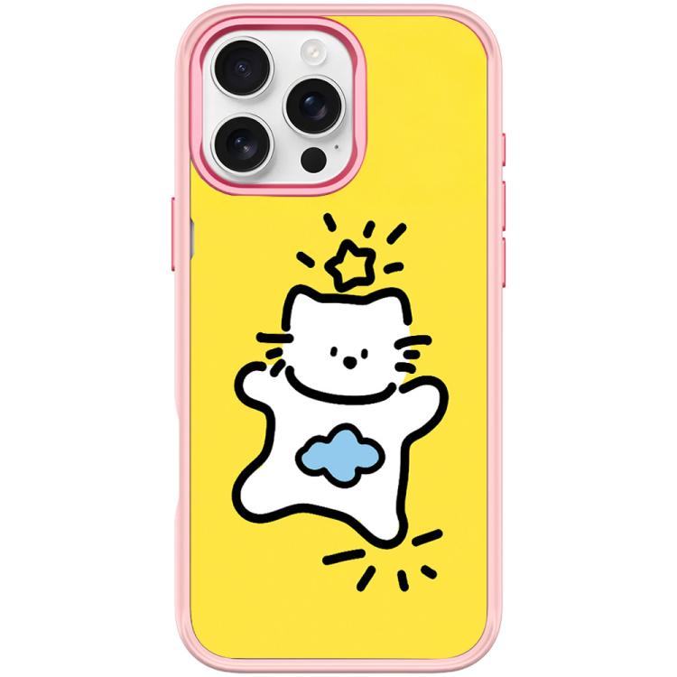 Adorable Stars Cloud Cat Pattern Magnetic Phone Case, For iPhone 16 Pro Max, For iPhone 16 Pro, For iPhone 16 Plus, For iPhone 16