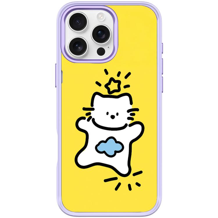 Adorable Stars Cloud Cat Pattern Magnetic Phone Case, For iPhone 16 Pro Max, For iPhone 16 Pro, For iPhone 16 Plus, For iPhone 16