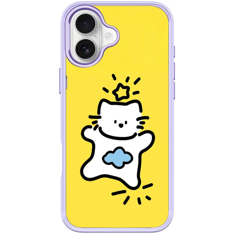 Adorable Stars Cloud Cat Pattern Magnetic Phone Case, For iPhone 16 Pro Max, For iPhone 16 Pro, For iPhone 16 Plus, For iPhone 16