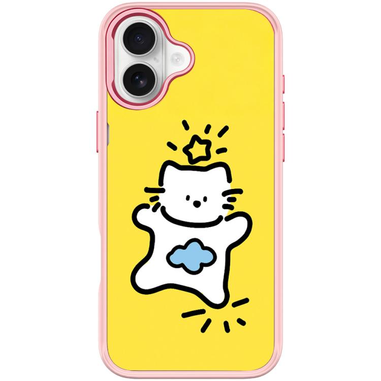 Adorable Stars Cloud Cat Pattern Magnetic Phone Case, For iPhone 16 Pro Max, For iPhone 16 Pro, For iPhone 16 Plus, For iPhone 16