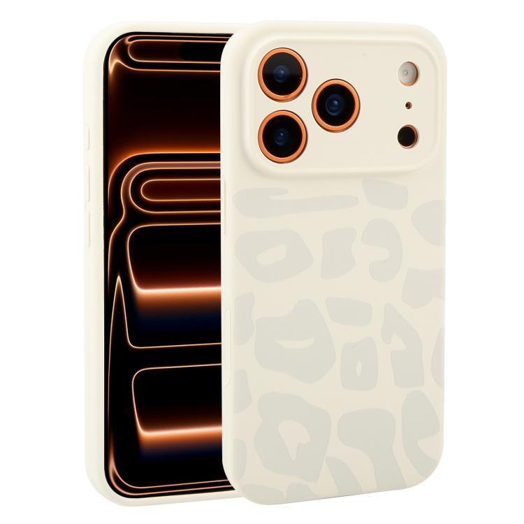 Precision Hole Leopard Print Liquid Silicone Phone Case, For iPhone 17 Pro Max, For iPhone 17 Pro