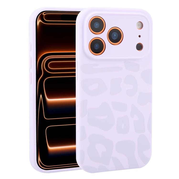 Precision Hole Leopard Print Liquid Silicone Phone Case, For iPhone 17 Pro Max, For iPhone 17 Pro