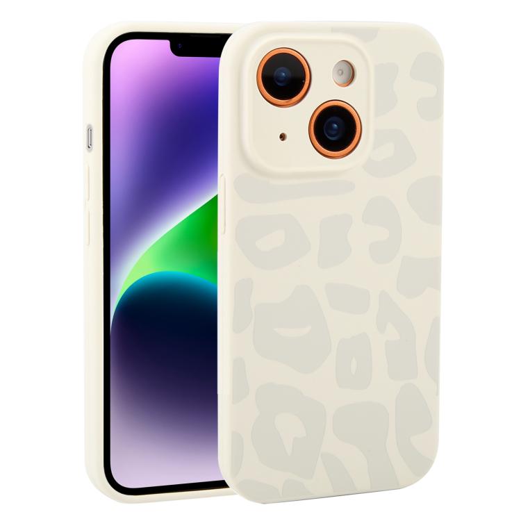 Precision Hole Leopard Print Liquid Silicone Phone Case, For iPhone 14 Plus, For iPhone 14