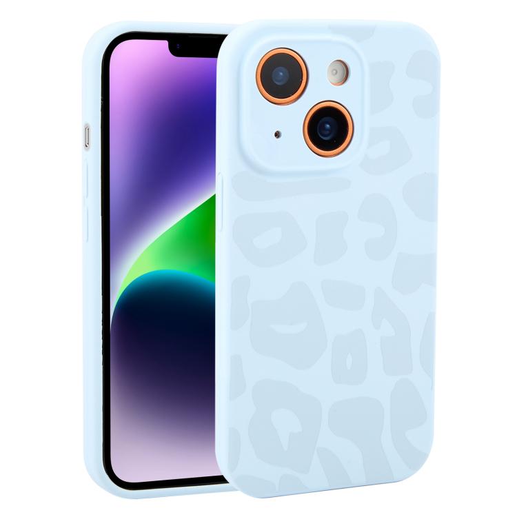 Precision Hole Leopard Print Liquid Silicone Phone Case, For iPhone 14 Plus, For iPhone 14