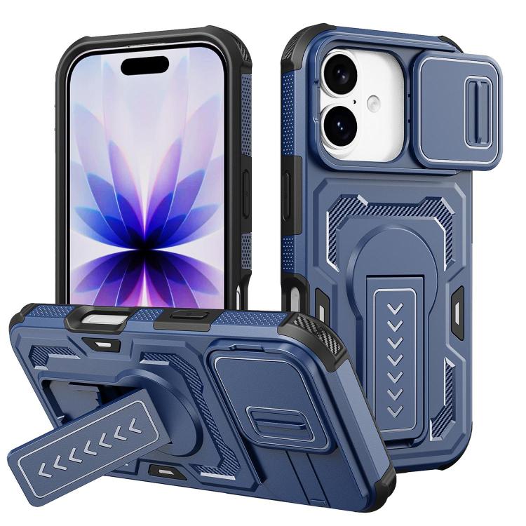 Slid Camera Shield Invisible Holder PC Hybrid TPU Phone Case, For iPhone 18, For iPhone 18 Pro, For iPhone 18 Pro Max, For iPhone 17e / 16e