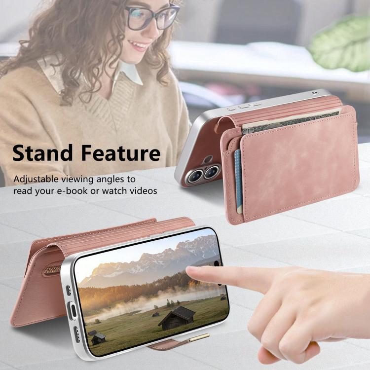 Precision Hole Silver-Edged Ring RFID Blocking Zipper Wallet Magnetic Vegan Leather Phone Case, For iPhone 14, For iPhone 14 Pro, For iPhone 14 Pro Max