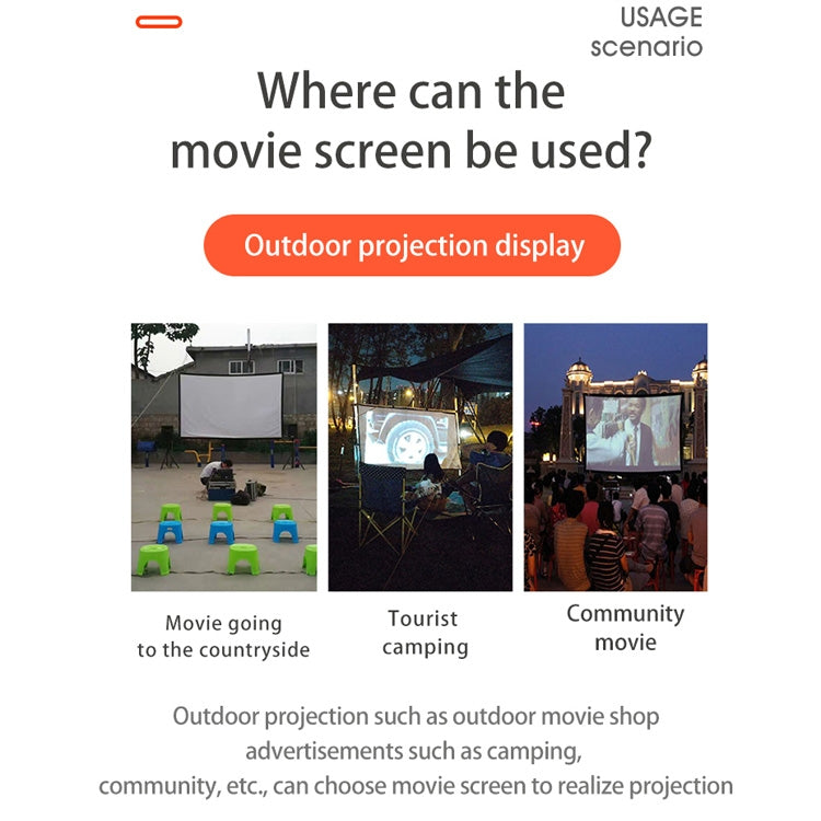 Simple Folding High Density Polyester Projector Film Curtain, 60 inch (4:3) Projection Area: 120x90cm, 72 inch (16:9) Projection Area: 159x90cm, 72 inch (4:3) Projection Area: 146x110cm, 84 inch (16:9) Projection Area: 186x105cm...