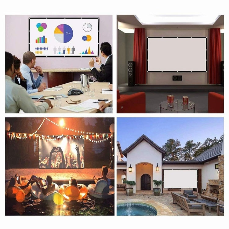 Simple Folding Thin Polyester Projector Film Curtain, 60 inch (16:9) Projection Area: 132x75cm, 60 inch (4:3) Projection Area: 120x90cm, 72 inch (16:9) Projection Area: 159x90cm, 72 inch (4:3) Projection Area: 146x110cm...