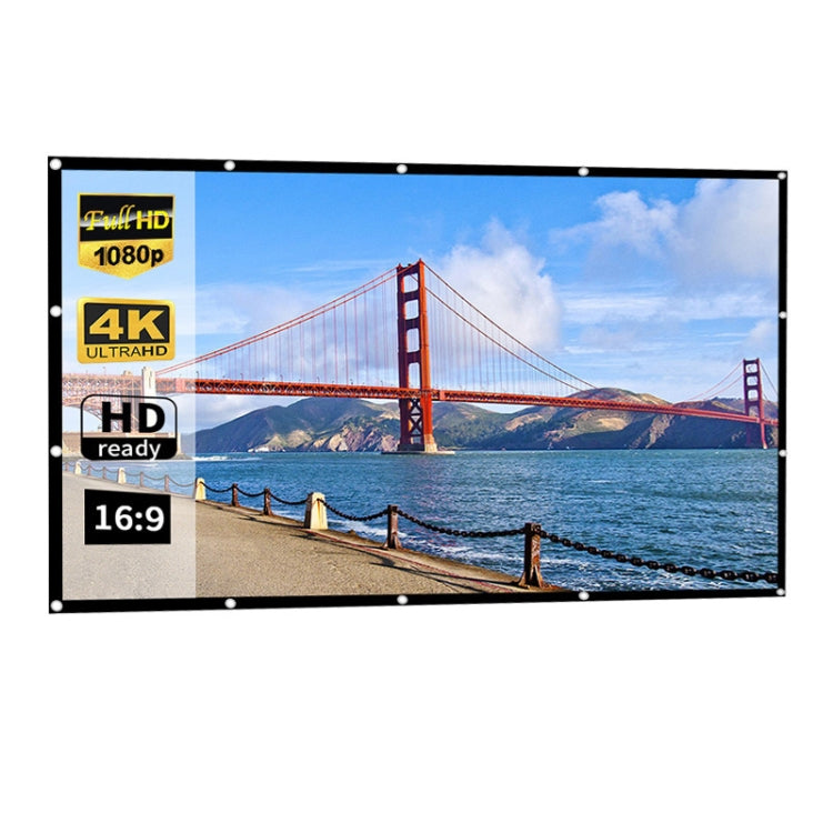 Simple Folding Thin Polyester Projector Film Curtain, 60 inch (16:9) Projection Area: 132x75cm, 60 inch (4:3) Projection Area: 120x90cm, 72 inch (16:9) Projection Area: 159x90cm, 72 inch (4:3) Projection Area: 146x110cm...