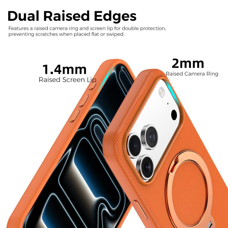 Tech Fabric 360 Rotation Holder Magnetic Phone Case with AI Camera Button, For iPhone 16 Pro Max, For iPhone 16 Pro, For iPhone 16