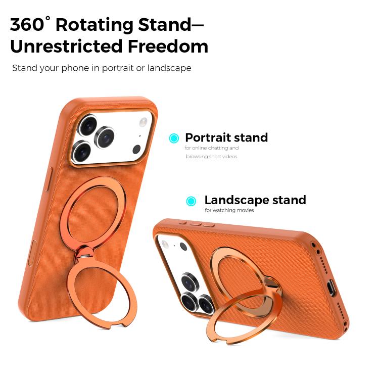 Tech Fabric 360 Rotation Holder Magnetic Phone Case with AI Camera Button, For iPhone 16 Pro Max, For iPhone 16 Pro, For iPhone 16