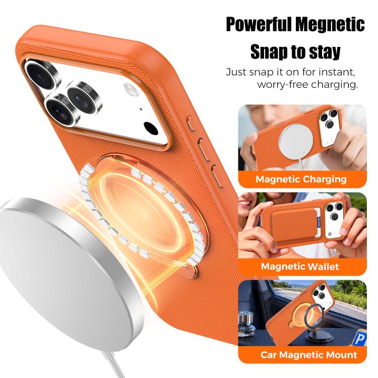 Tech Fabric 360 Rotation Holder Magnetic Phone Case with AI Camera Button, For iPhone 16 Pro Max, For iPhone 16 Pro, For iPhone 16