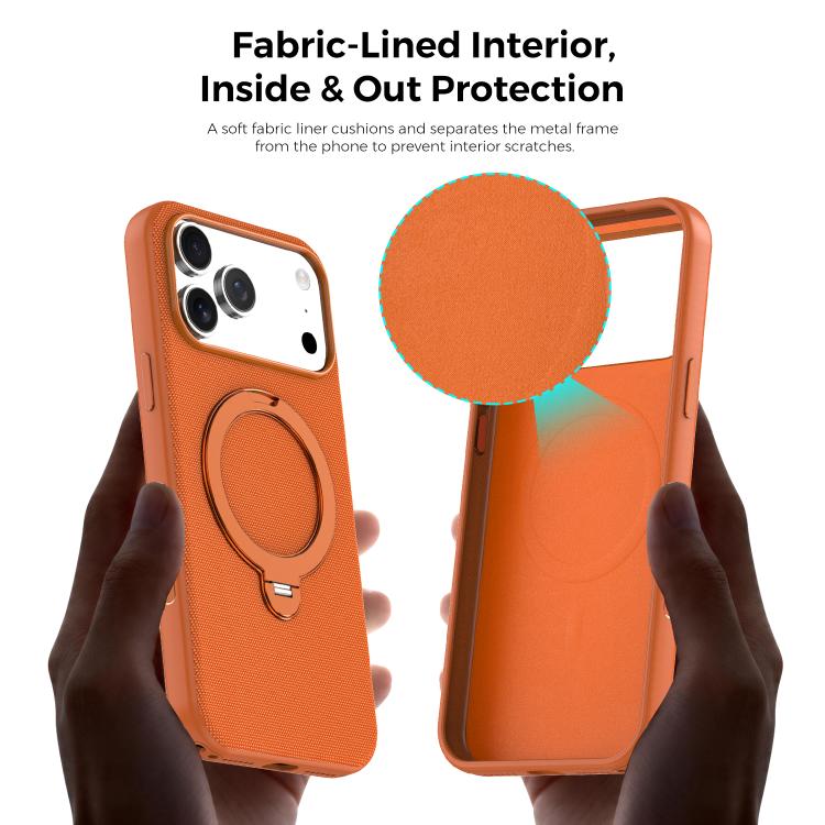 Tech Fabric 360 Rotation Holder Magnetic Phone Case with AI Camera Button, For iPhone 16 Pro Max, For iPhone 16 Pro, For iPhone 16