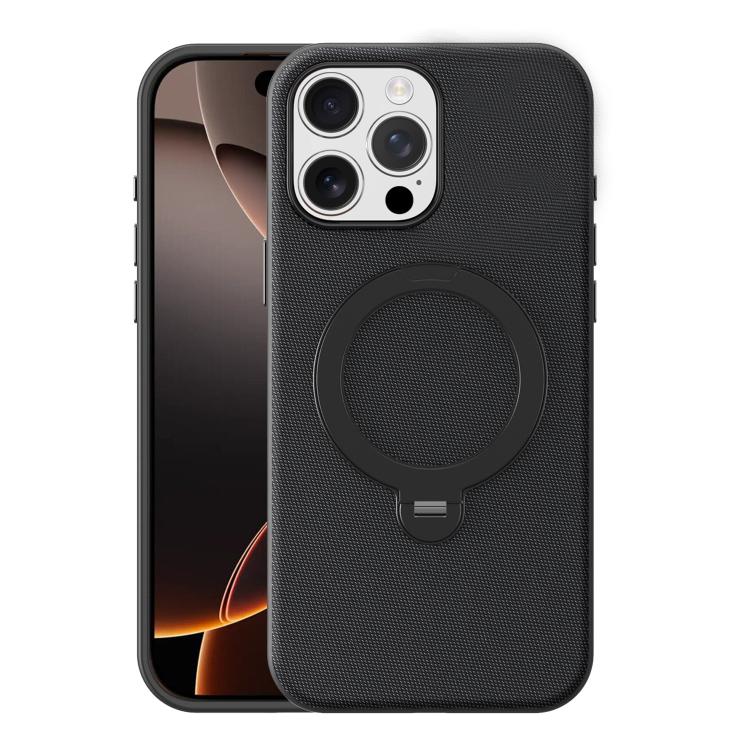 Tech Fabric 360 Rotation Holder Magnetic Phone Case with AI Camera Button, For iPhone 16 Pro Max, For iPhone 16 Pro, For iPhone 16