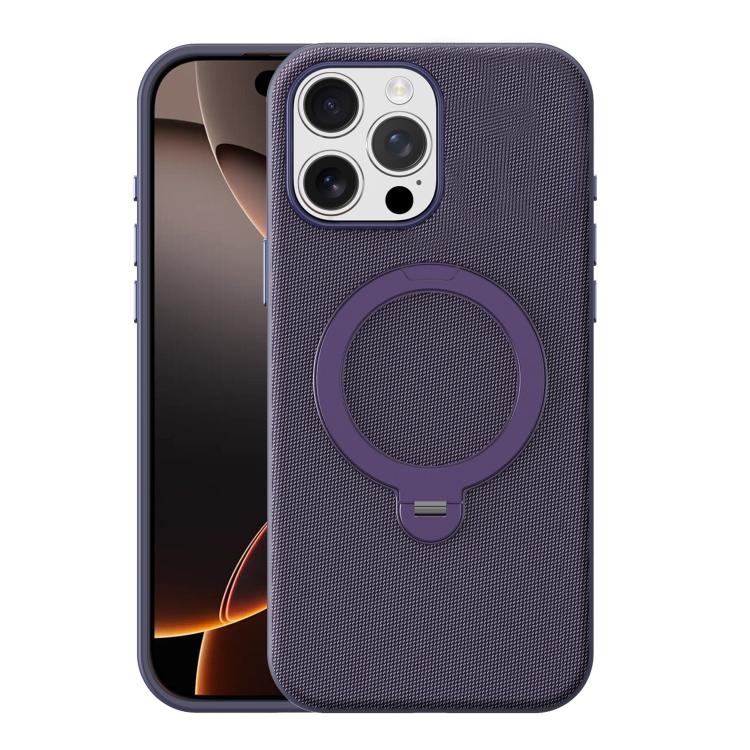 Tech Fabric 360 Rotation Holder Magnetic Phone Case with AI Camera Button, For iPhone 16 Pro Max, For iPhone 16 Pro, For iPhone 16