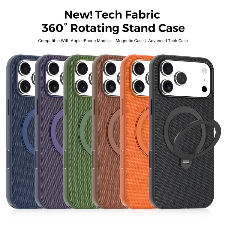 Tech Fabric 360 Rotation Holder Magnetic Phone Case with AI Camera Button, For iPhone 16 Pro Max, For iPhone 16 Pro, For iPhone 16