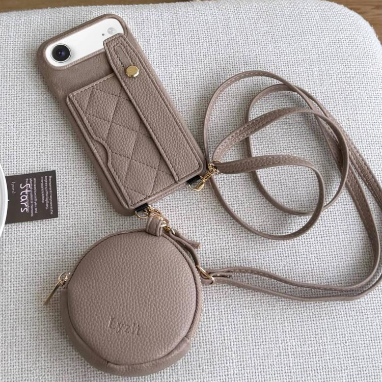 Diamond Pattern Wristband Card Slot PU Phone Case with Small Wallet, For iPhone Air, For iPhone 16 Pro Max