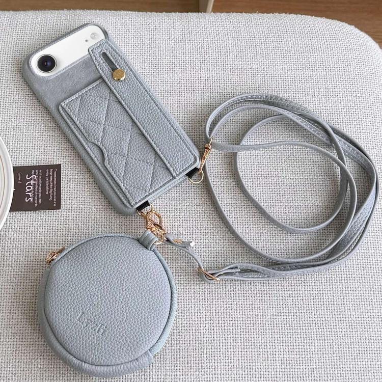 Diamond Pattern Wristband Card Slot PU Phone Case with Small Wallet, For iPhone Air, For iPhone 16 Pro Max