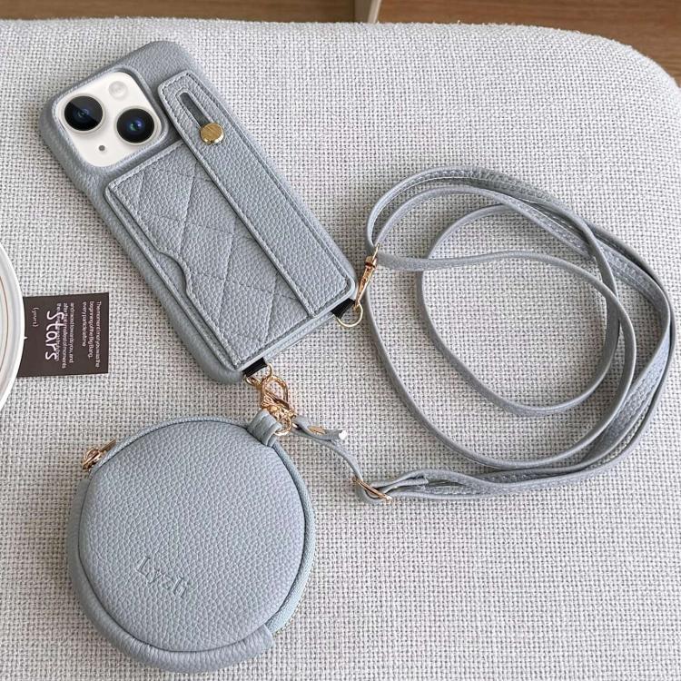 Diamond Pattern Wristband Card Slot PU Phone Case with Small Wallet, For iPhone 15 Pro, For iPhone 15 Plus