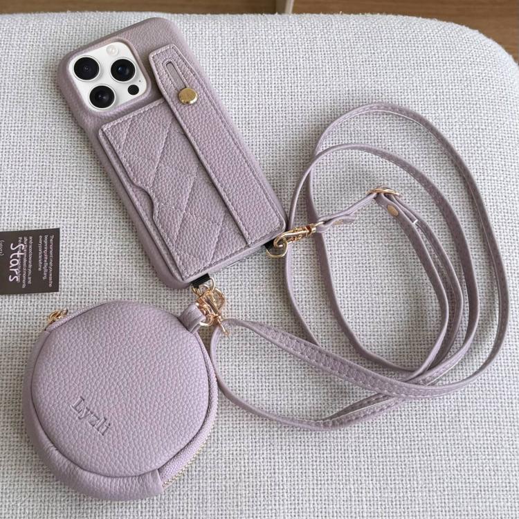Diamond Pattern Wristband Card Slot PU Phone Case with Small Wallet, For iPhone 13 Pro Max, For iPhone 13 Pro
