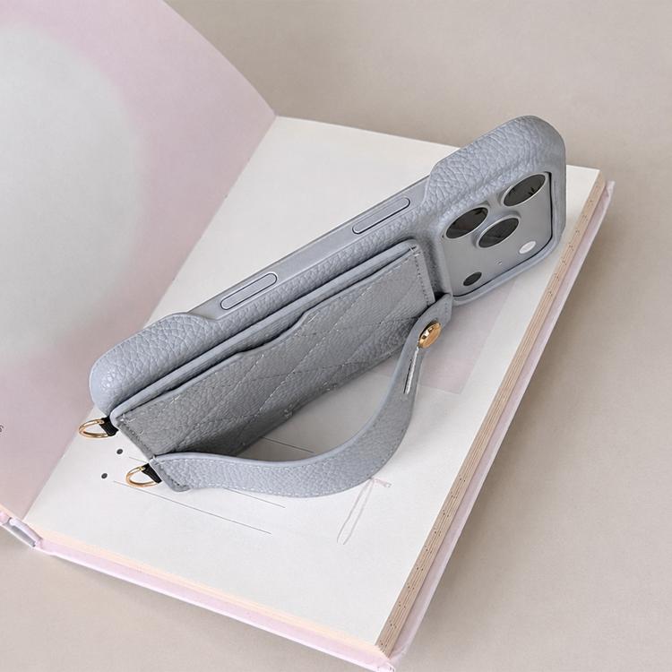 Diamond Pattern Wristband Card Slot PU Phone Case with Small Wallet, For iPhone 15 Pro, For iPhone 15 Plus