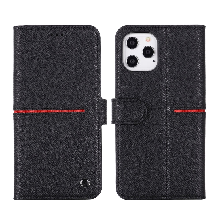 GEBEI Top-grain Leather Horizontal Flip Protective Case with Holder & Card Slots & Wallet & Photo Frame, For iPhone 12 / 12 Pro, For iPhone 12 Pro Max