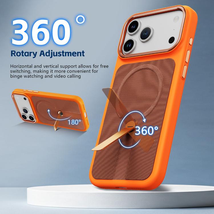 Tech Fabric Rotating Stand Magnetic Phone Case, For iPhone 16 Pro, For iPhone 16 Plus, For iPhone 16