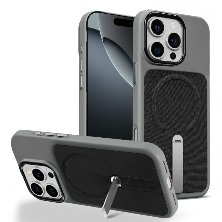 Tech Fabric Rotating Stand Magnetic Phone Case, For iPhone 16 Pro, For iPhone 16 Plus, For iPhone 16