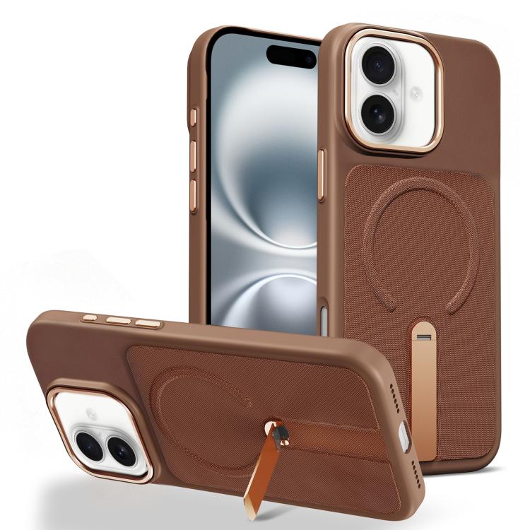 Tech Fabric Rotating Stand Magnetic Phone Case, For iPhone 16 Pro, For iPhone 16 Plus, For iPhone 16