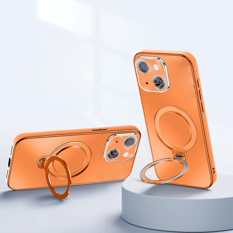 Electroplated Matte Fulcrum Magnetic Holder Phone Case, For iPhone 15, For iPhone 14, For iPhone 14 Pro, For iPhone 14 Pro Max