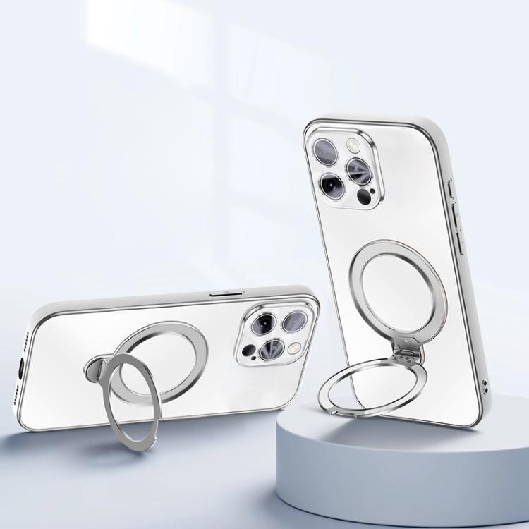 Electroplated Matte Fulcrum Magnetic Holder Phone Case, For iPhone 15, For iPhone 14, For iPhone 14 Pro, For iPhone 14 Pro Max