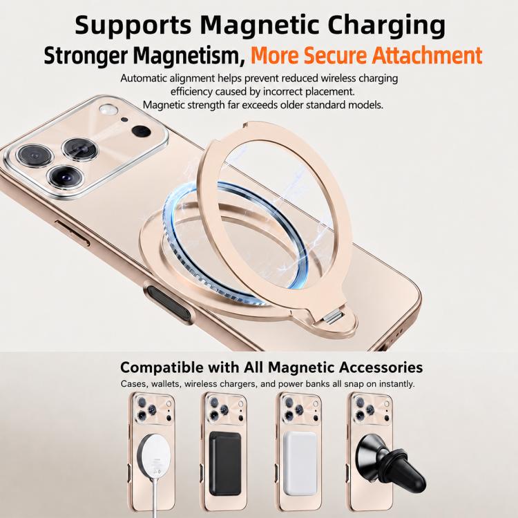 Electroplated Matte Fulcrum Magnetic Holder Phone Case, For iPhone 15, For iPhone 14, For iPhone 14 Pro, For iPhone 14 Pro Max