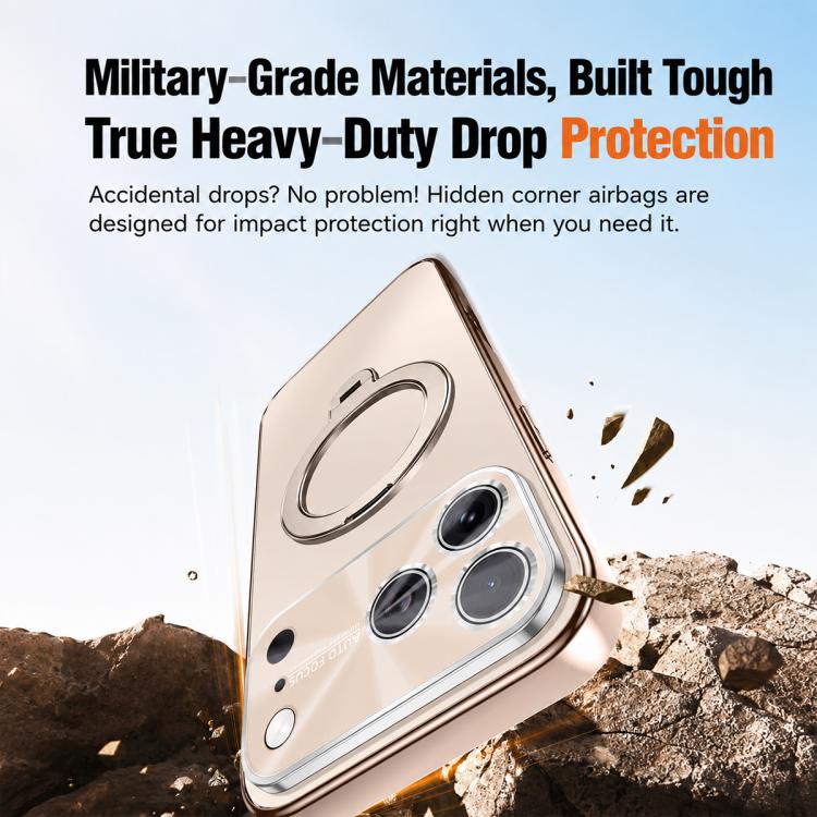 Electroplated Matte Fulcrum Magnetic Holder Phone Case, For iPhone 15, For iPhone 14, For iPhone 14 Pro, For iPhone 14 Pro Max
