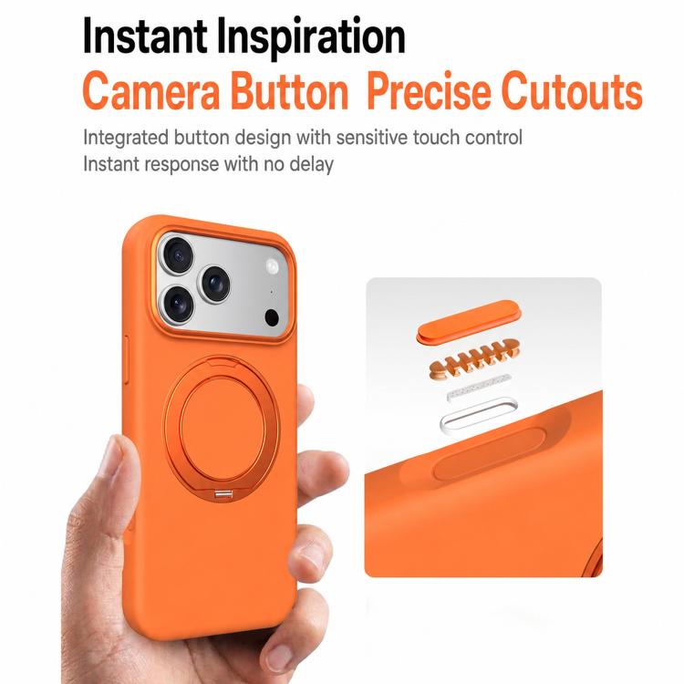 Liquid Silicone Magnetic Phone Case with Rotating Stand, For iPhone 15 Pro Max, For iPhone 15 Pro, For iPhone 15