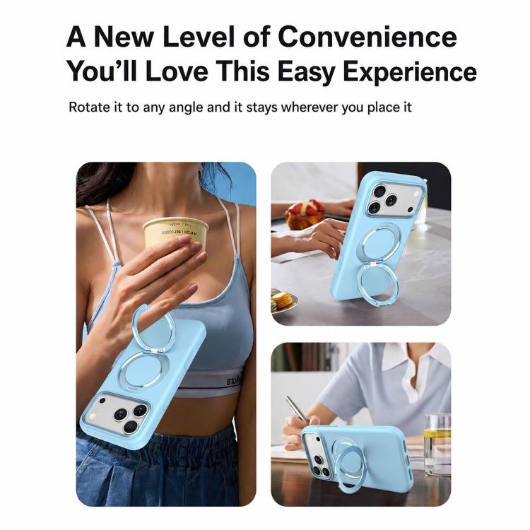Liquid Silicone Magnetic Phone Case with Rotating Stand, For iPhone 15 Pro Max, For iPhone 15 Pro, For iPhone 15