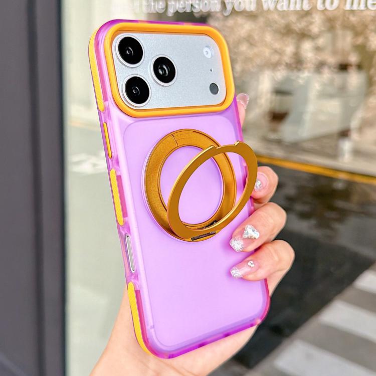 Metal 360 Rotating Holder Magnetic PC Phone Case, For iPhone 17 Pro Max, For iPhone 17 Pro, For iPhone 17, For iPhone 16 Pro Max