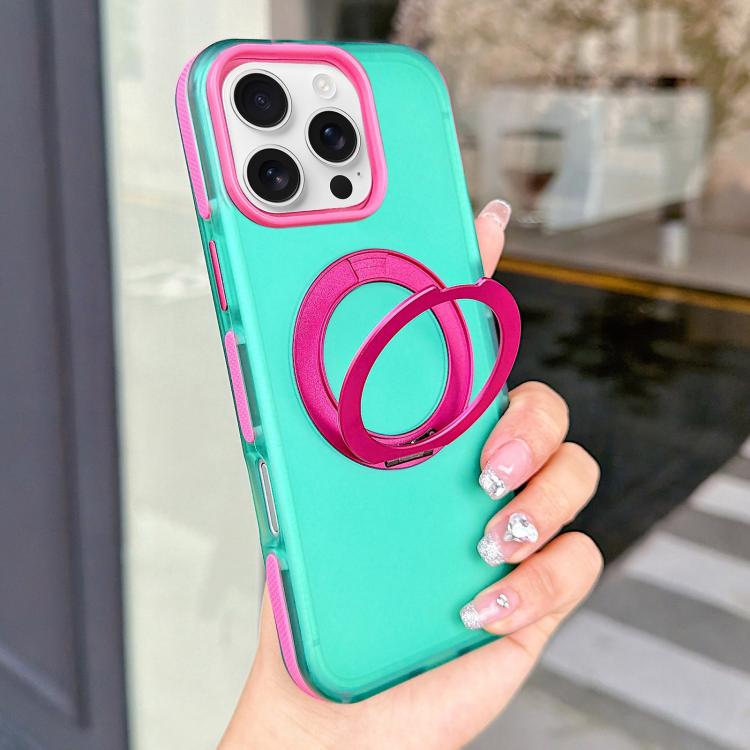 Metal 360 Rotating Holder Magnetic PC Phone Case, For iPhone 17 Pro Max, For iPhone 17 Pro, For iPhone 17, For iPhone 16 Pro Max