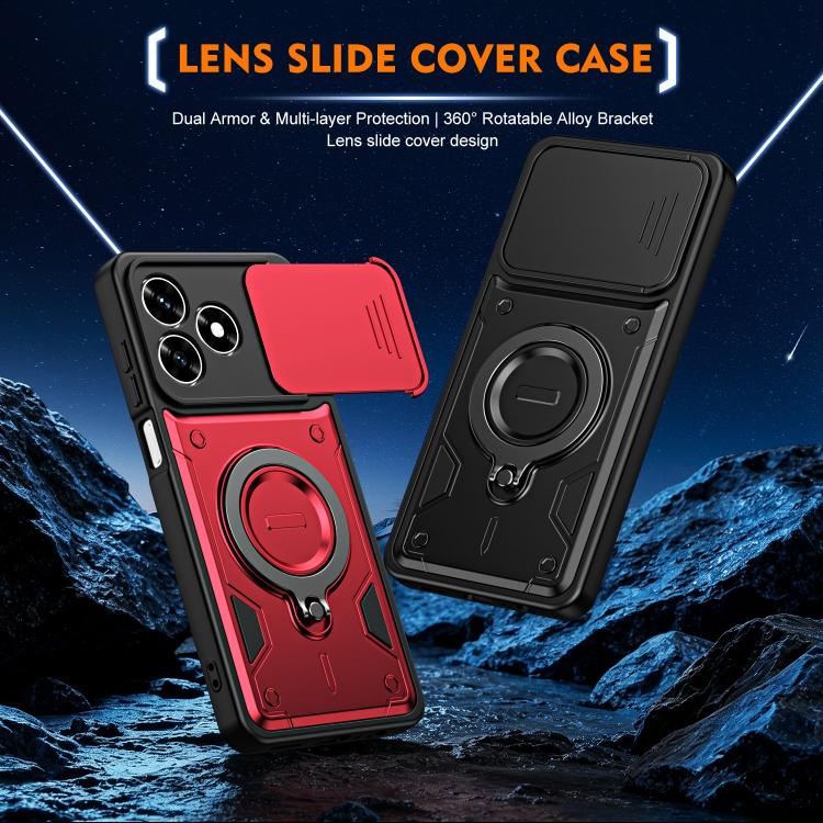 Ring Holder Lens Slide Cover Phone Case, For Honor X5c 4G / X5c Plus, For Honor X9d / X70 5G, For Honor 400 Smart / X7d, For Honor X8b / X8c 4G