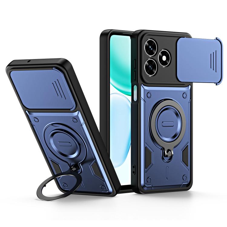 Ring Holder Lens Slide Cover Phone Case, For Honor X5c 4G / X5c Plus, For Honor X9d / X70 5G, For Honor 400 Smart / X7d, For Honor X8b / X8c 4G